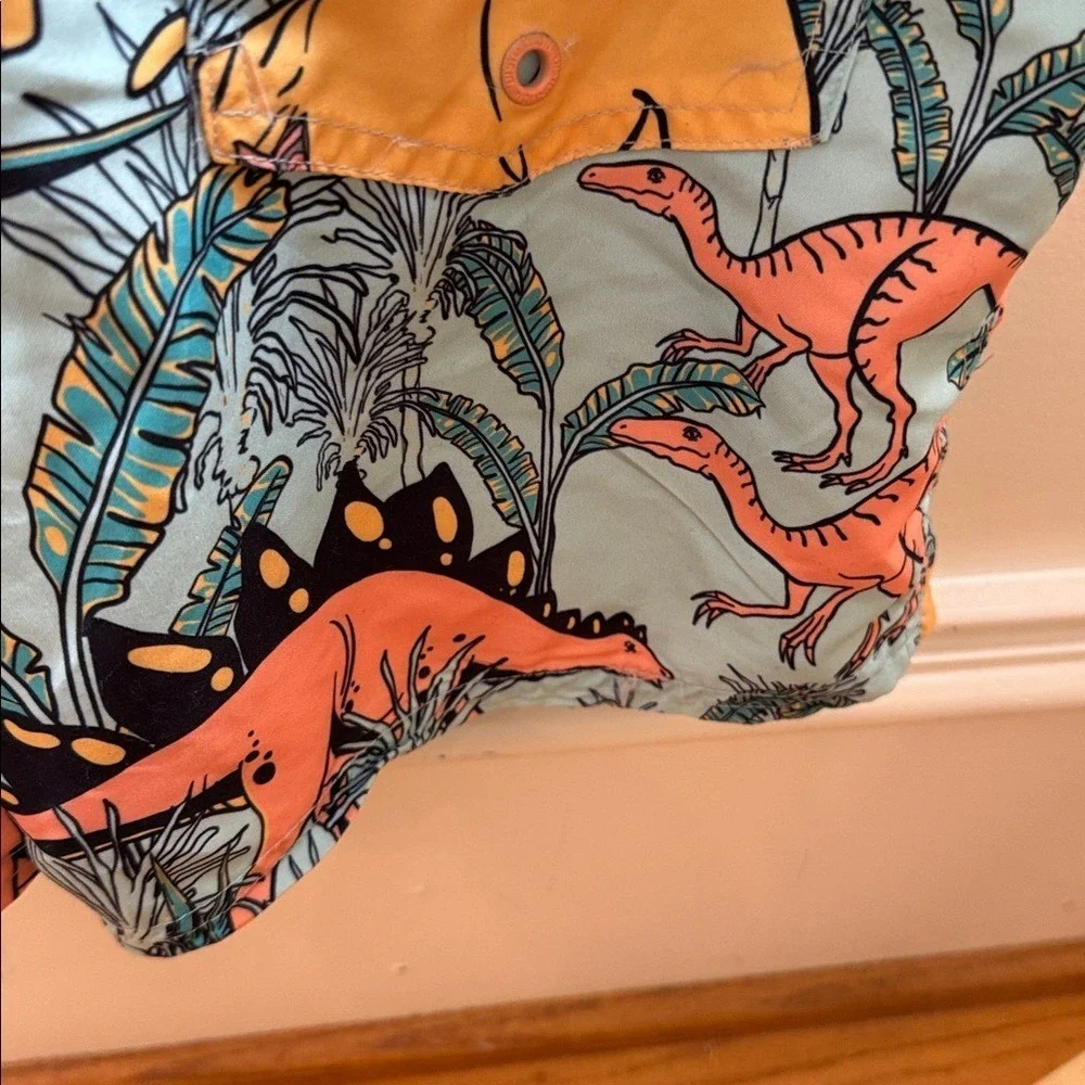 Distortion Kids Boys Size M‎ Swim Trunks Shorts Dinosaurs Print Elastic Waist